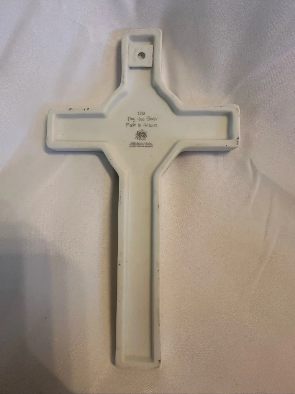 Vintage precious moments 1990 bride wall cross
